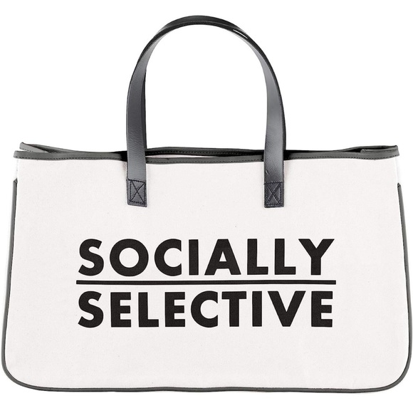 Santa Barbara Design Studio Canvas Tote Bag Socially Selective - Picture 2 of 10